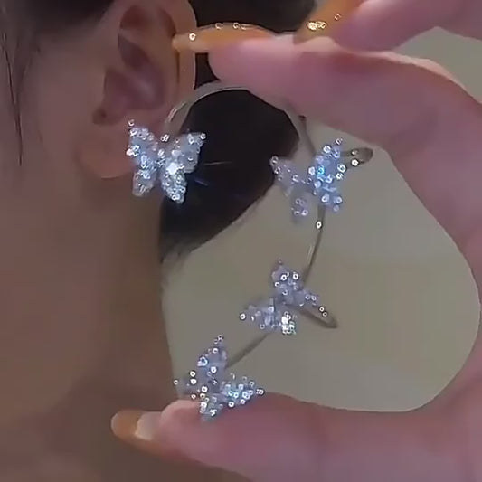 Stylish Butterfly Ear Crawler Cuff Earrings For Women And Girls
