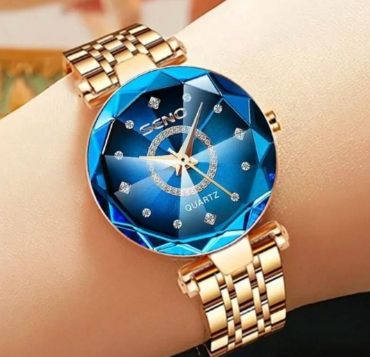 Diamond Shape Multicolour Dial and Rose Gold Strap Watch for Womens and Girls